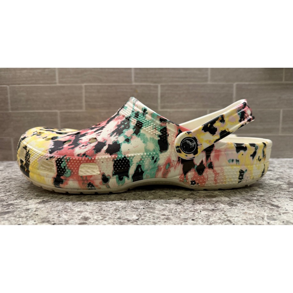 Crocs Classic Clog Multi-Color Speckle Tie-Dye Slip-On Shoes Men's 10/Women's 12